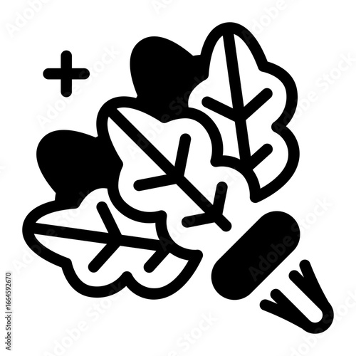 This Spinach icon is suitable for Vegetables, Vegetarian, Organic Food, etc.