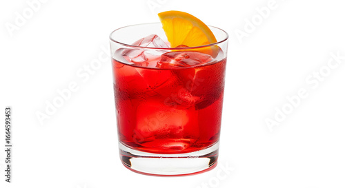 Wallpaper Mural Ein Glas Negroni mit Eiswürfeln und Orangenscheibe, transparenter Hintergrund, PNG Torontodigital.ca