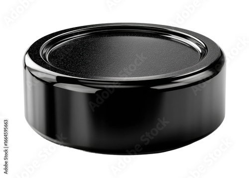 Stylish black bottle cap product minimalist design isolated on transparent background, png