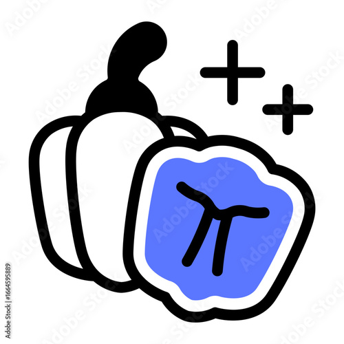 This Bell Pepper icon is suitable for Vegetables, Vegetarian, Organic Food, etc.