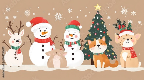 Cute Christmas animals
