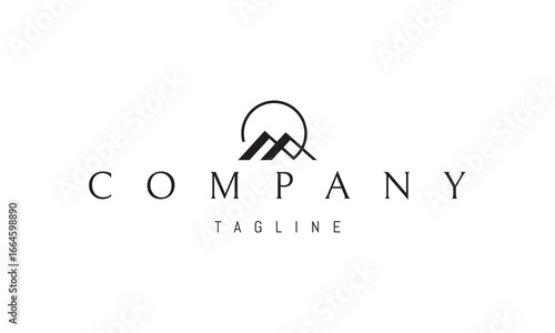 A vector logo featuring an abstract image two mountains forming the letter M, symbolizing strength, nature, stability, and ascent.