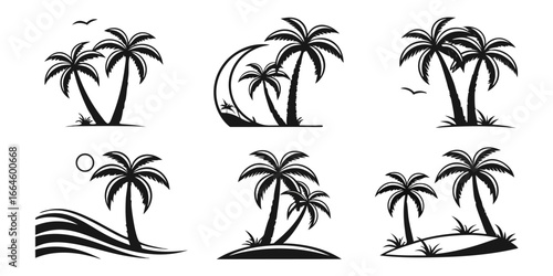 Tropical Palm Trees Silhouette Collection