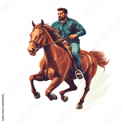 Dynamic horseback rider in action