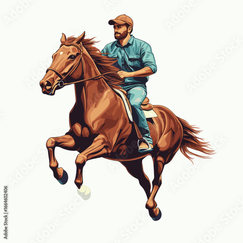 Dynamic horseback rider in action