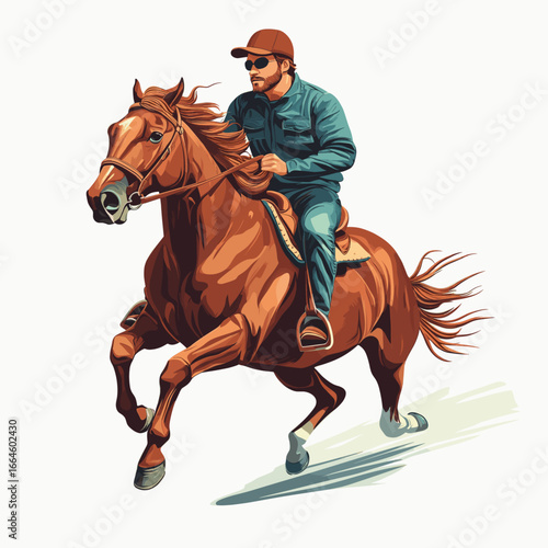 Dynamic horseback rider in action
