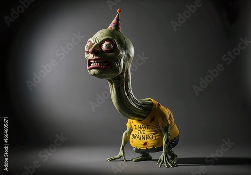 Zombie with Brainrot and Party Hat