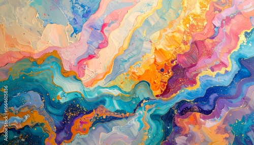 Abstract Fluid Art A Colorful and Dynamic Exploration of Acrylic Paint on Canvas