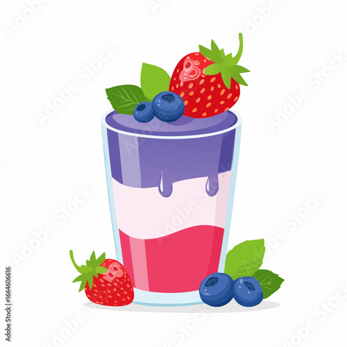 Delicious Layered Berry Smoothie Strawberry, Blueberry & Yogurt Delight