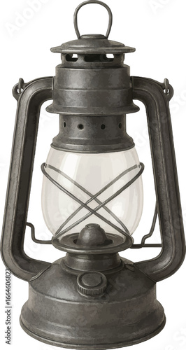 3D Glass Lantern Isolated