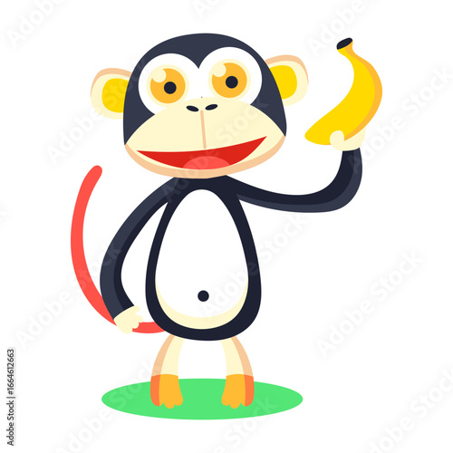 A flat style icon representing cheeky chimp