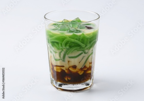 Wallpaper Mural Indonesian es cendol iced dessert with coconut milk, isolated on white background, clean and vibrant stock photo. Torontodigital.ca