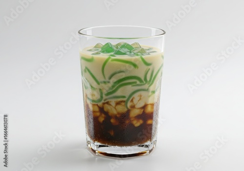 Wallpaper Mural Indonesian es cendol iced dessert with coconut milk, isolated on white background, clean and vibrant stock photo. Torontodigital.ca