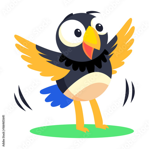 A flat style icon depicting loopy lorikeet