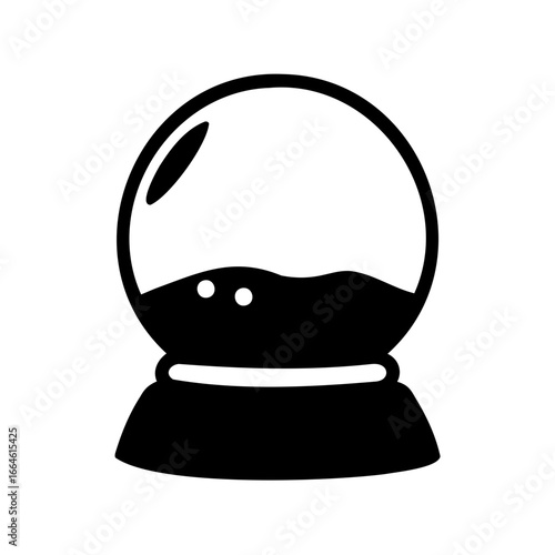 Mystical Crystal Ball with Magical Clouds and a Decorative Stand Silhouette