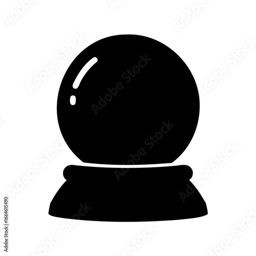 A solid black crystal ball for fortune telling and divination practices