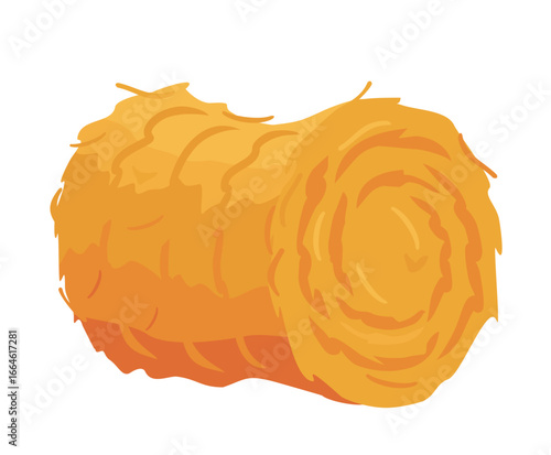 Rolled hay icon. Stack of dry field grass. Sketch Round straw bale, natural farm cattle feed, biofuel. Haystacks. Farming, agriculture, countryside concept. Rolled haycock for livestock animal