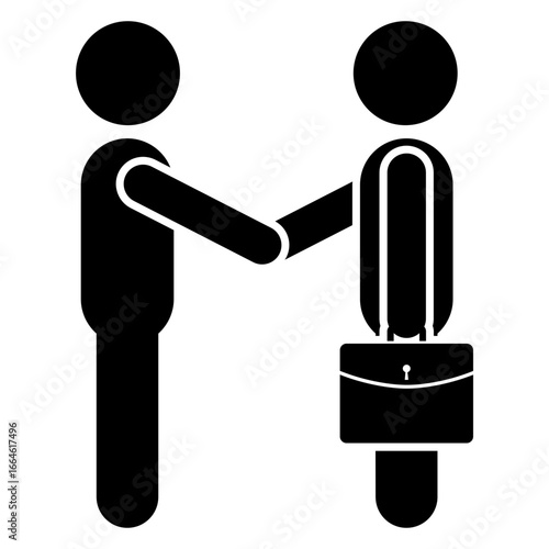 Icono hombres de negocios dándose la mano