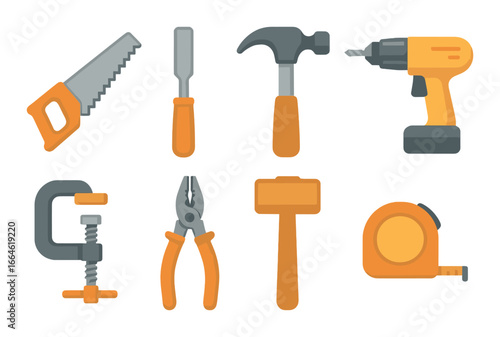 Minimalist kitchen utensil icons: oven, pot, mixer, spatula, cutting board