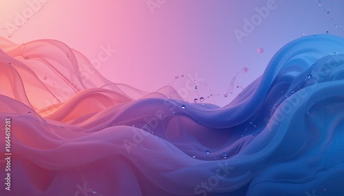 Stunning abstract waves in vibrant pink and blue hues offer a modern, dynamic background for creative projects, adding a touch of elegance and sophistication to any design