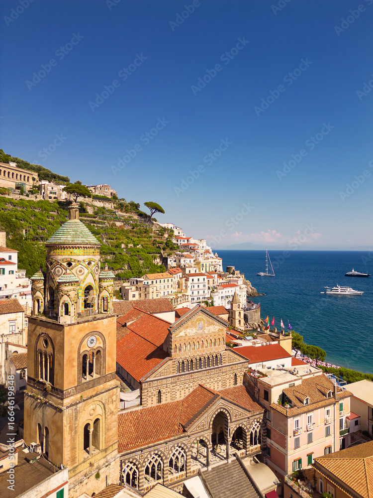 Obraz premium Aerial Amalfi Cathedral - Amalfi Coast
