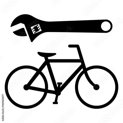 Icono taller de reparación de bicicletas