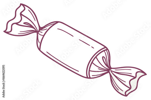 Illustration of a wrapped candy, a sweet and sugary treat