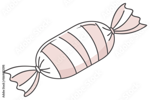 Illustration of a striped wrapped candy, a sugary treat