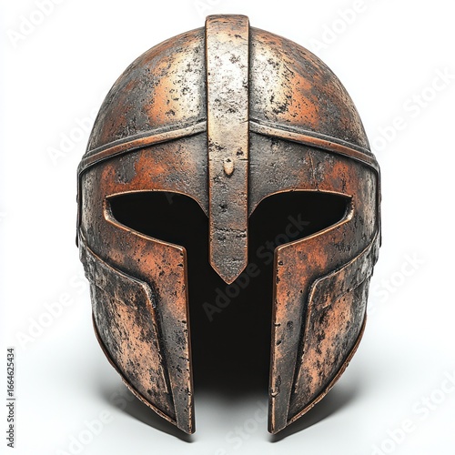 Craftsmanship shines in a weathered warrior helmet, symbolizing ancient battles