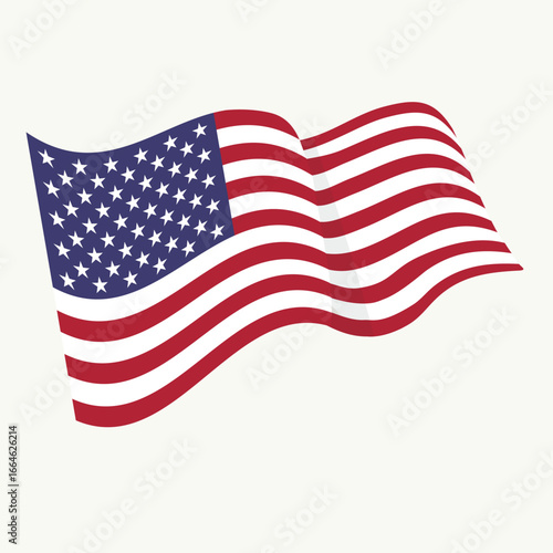 American waving flag vector icon