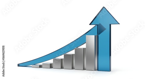 business graph with arrow