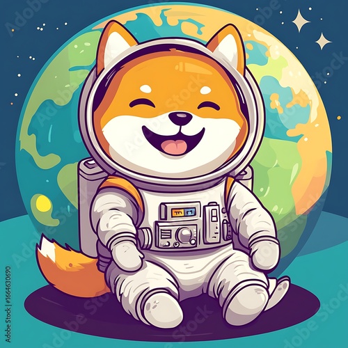 Cute dog in space suit (1)