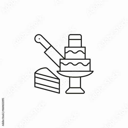 cake slicing knife icon sign vector