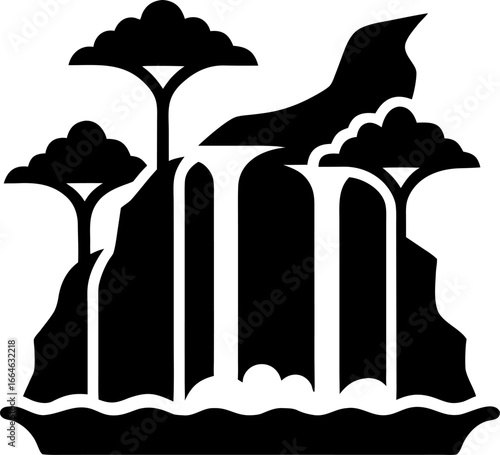 Water full  silhouette vector icon on white background 