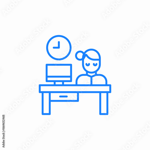 desk time work icon sign vector