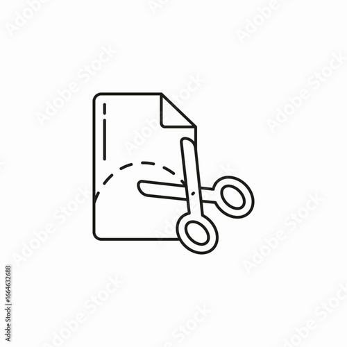 document being cut icon sign vector