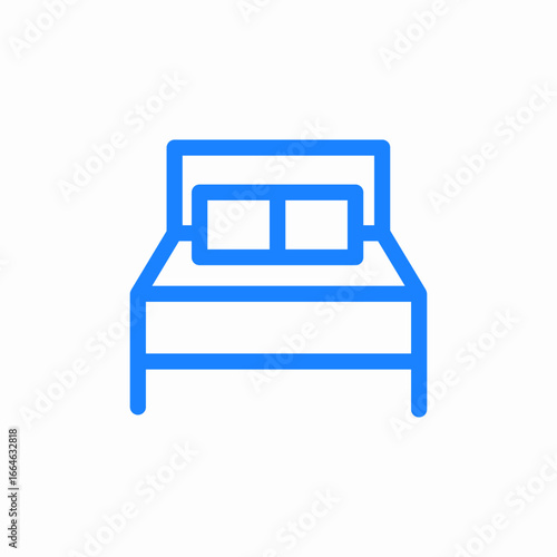 double bed furniture icon sign vector