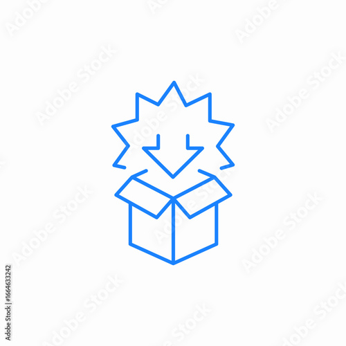 gift box explosion icon sign vector