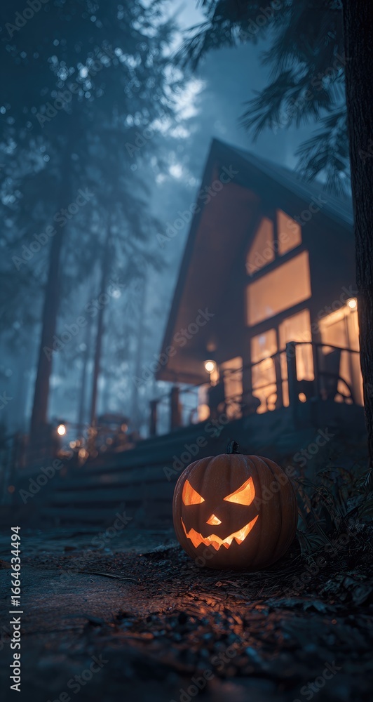 custom made wallpaper toronto digitalForest cabin in the mist