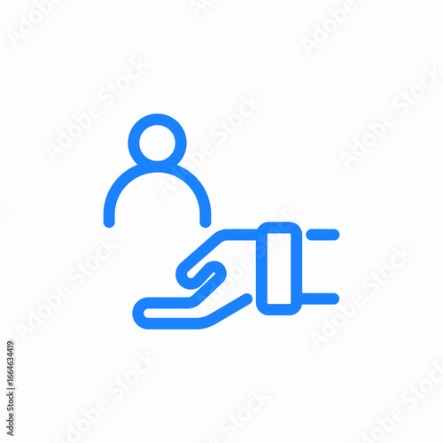 person hans holding icon sign vector