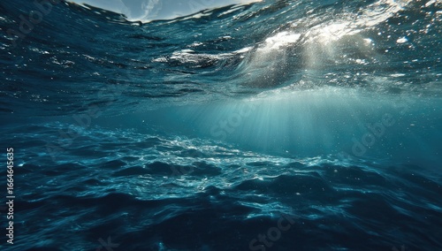 Sunlight shines below the sea level