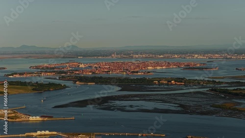 Venice Islands at Sunrise, Aerial View from the Lagoon
