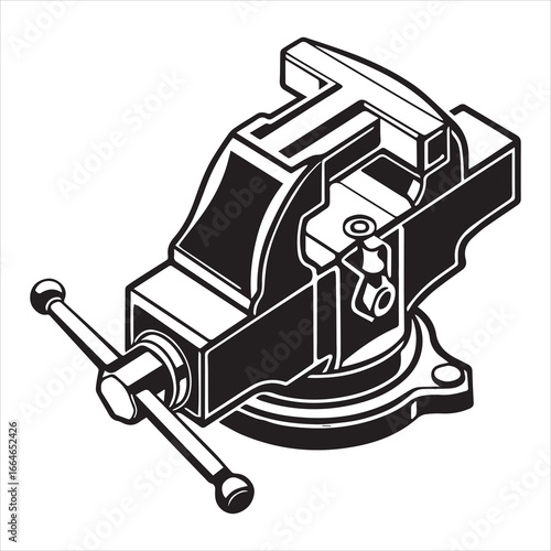 black and white vise tool clip art preview