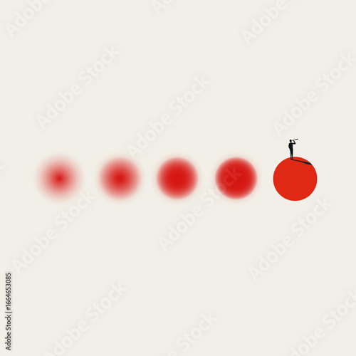 Business growth goal vector concept. Symbol of strategy, planning, development, progress. Minimal design eps10 illustration.