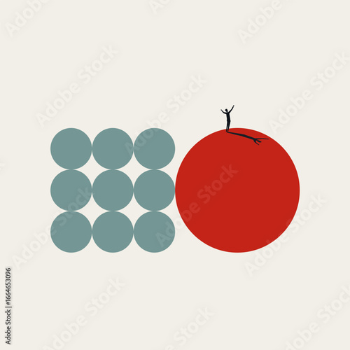 Business synergy effect vector concept. Symbol of cooperation, corporate management, merger. Minimal design eps10 illustration.