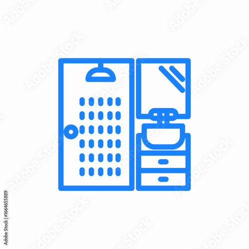 bathroom sink mirror icon sign vector
