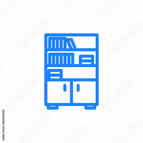 bookshelf storage unit icon sign vector