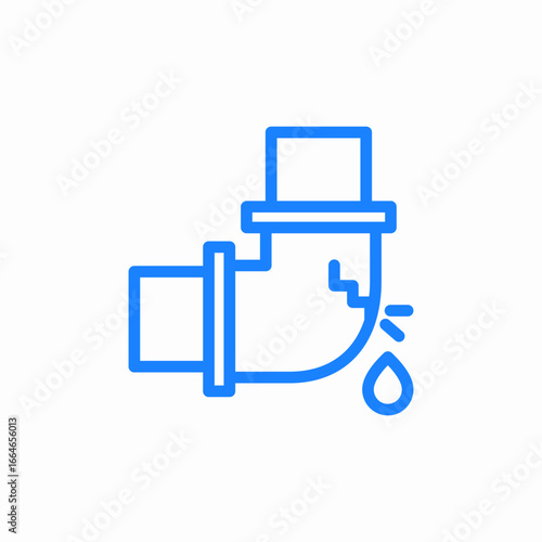 Tableau sur toile broken leaking pipe icon sign vector