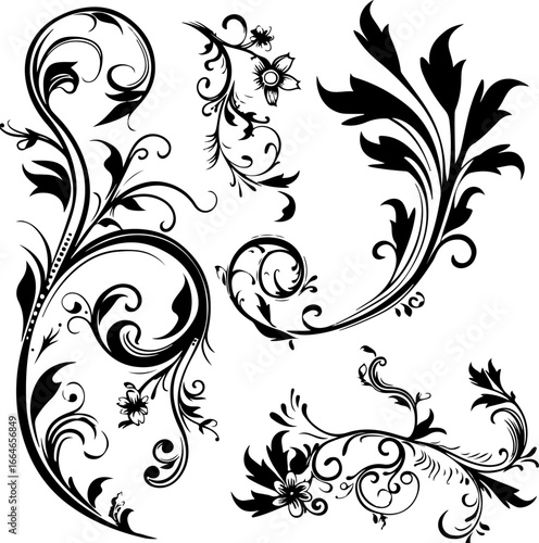 "Elegant Vintage Floral Ornaments"
