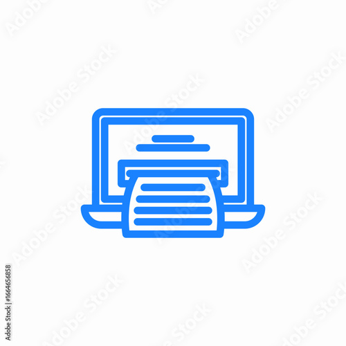 document on screen icon sign vector